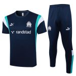 Olympique de Marseille 23-24 Short Sleeve Training Suit in Royal Blue (with Pants) - 图片 8