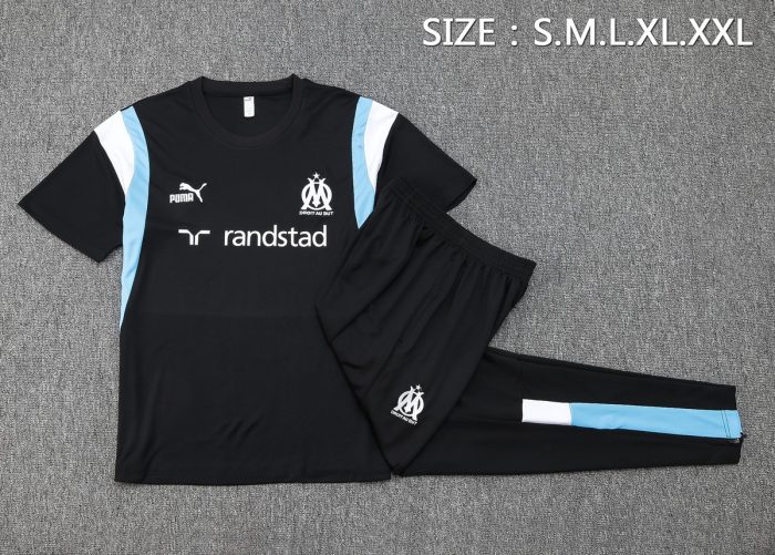 Olympique de Marseille 23-24 Black Short Sleeve Training Suit - 图片 2