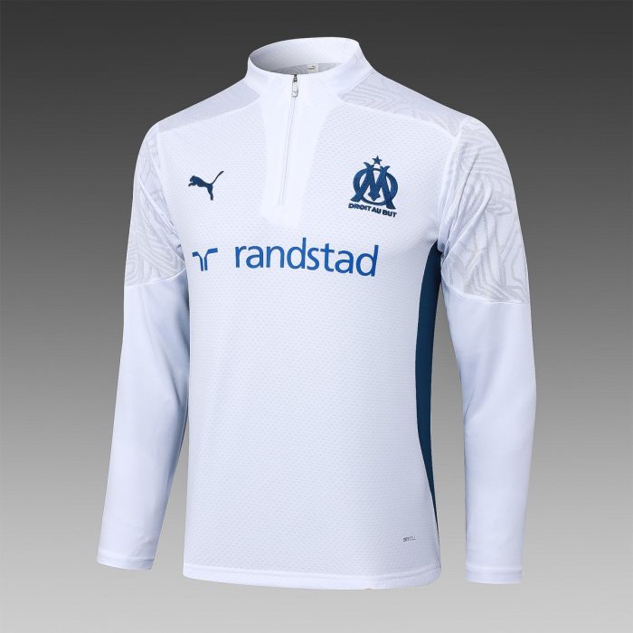 Olympique de Marseille 24-25 White Half-Zip Jacket (Player Version) - 图片 4