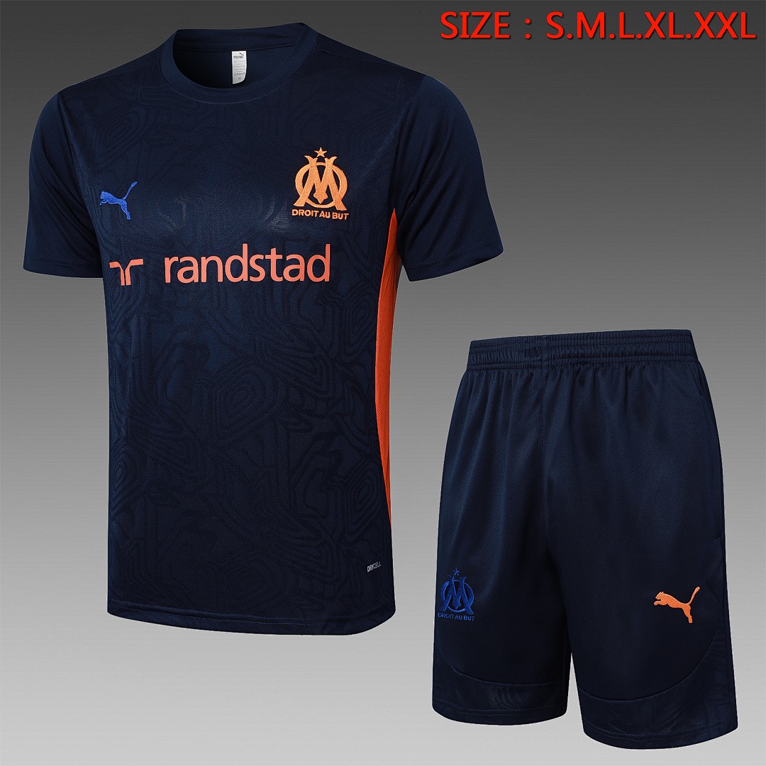 JER-6865_1 Olympique de Marseille 24-25 Short Sleeve Training Jersey - Blue - 图片 1