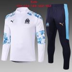 2021 Olympique de Marseille White Half-Zip Jacket Kids