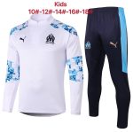 2021 Olympique de Marseille White Half-Zip Jacket Kids - 图片 3