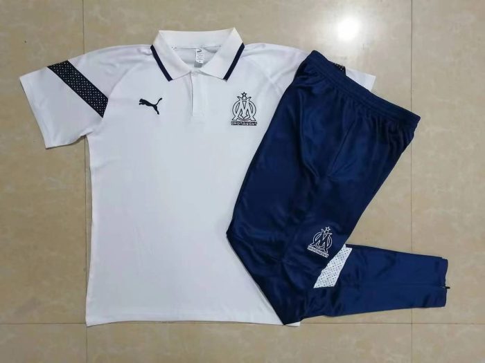 Olympique de Marseille 22/23 Polo Shirt White with Black Trim - 图片 9
