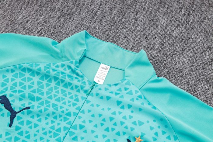 Olympique de Marseille 23-24 Half-Zip Jacket Lake Blue (Front Print) - 图片 6