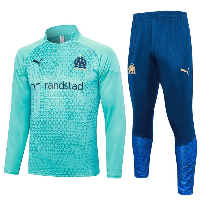 Olympique de Marseille 23-24 Half-Zip Jacket Lake Blue (Front Print) - 图片 8