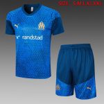 Olympique de Marseille 23-24 Blue Short Sleeve Training Suit