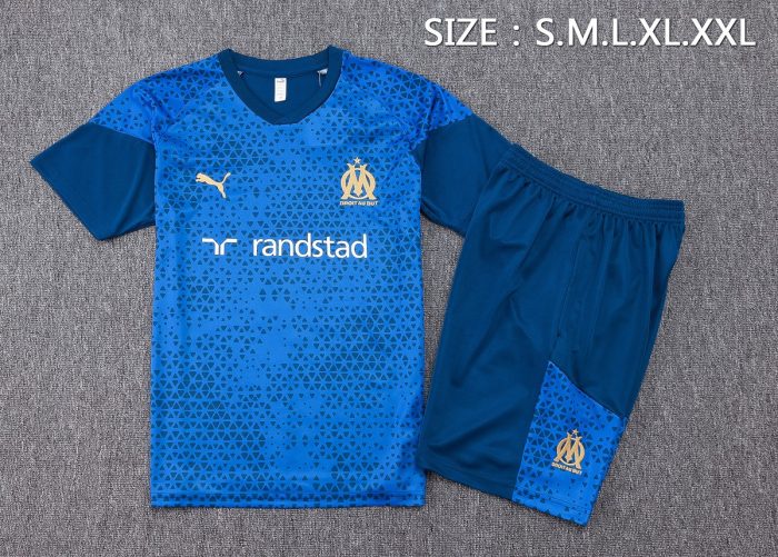 Olympique de Marseille 23-24 Blue Short Sleeve Training Suit - 图片 2