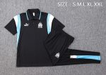 Olympique de Marseille 23-24 Polo Shirt Black with White and Blue Shoulder - 图片 2