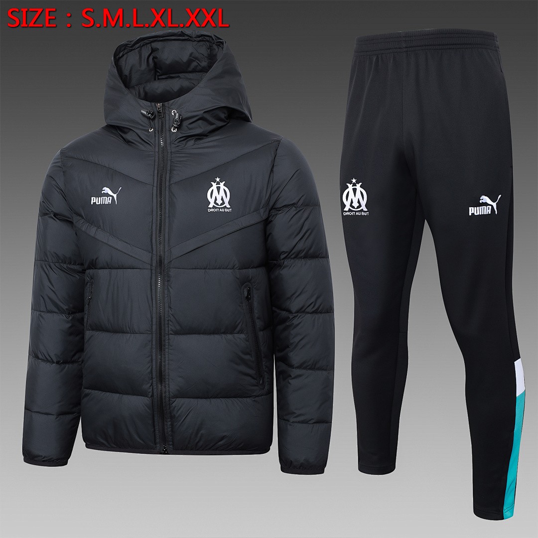 Olympique de Marseille 23-24 Black Cotton Jacket