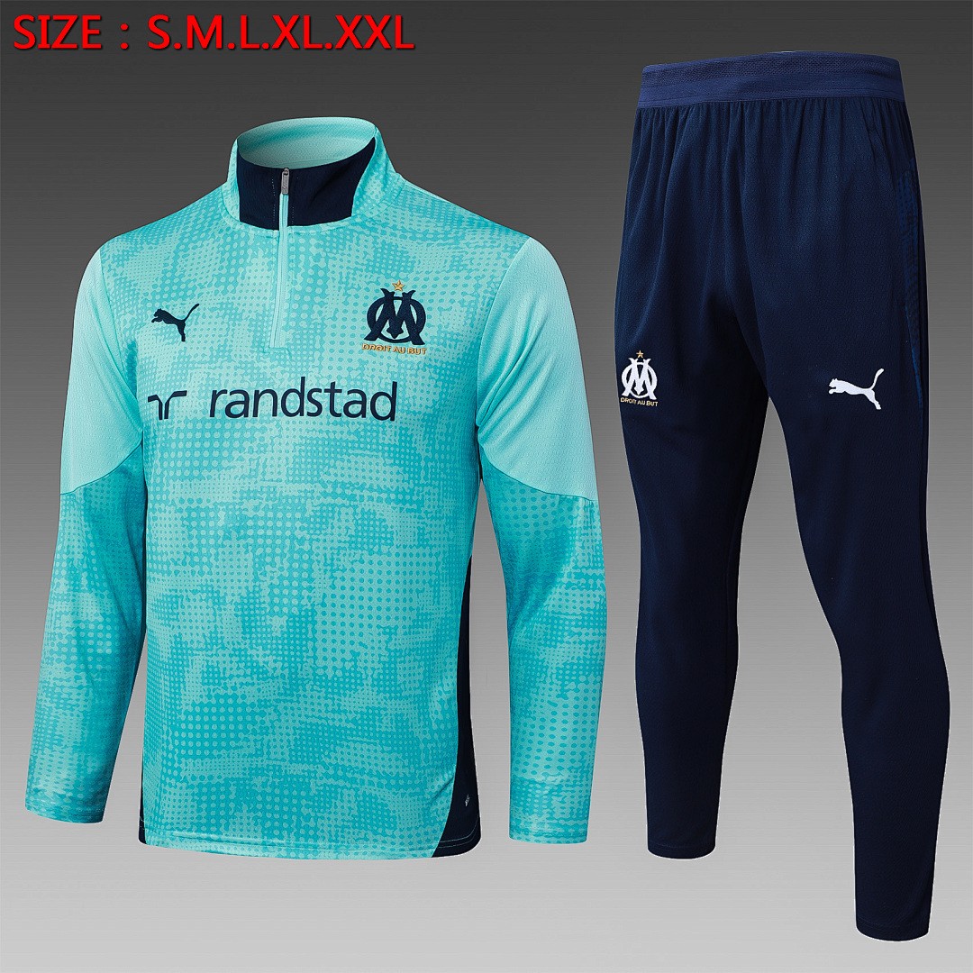 Olympique de Marseille 25/26 Semi-Zip Jacket Light Green Spray