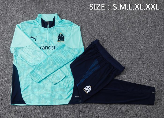 Olympique de Marseille 25/26 Semi-Zip Jacket Light Green Spray - 图片 2