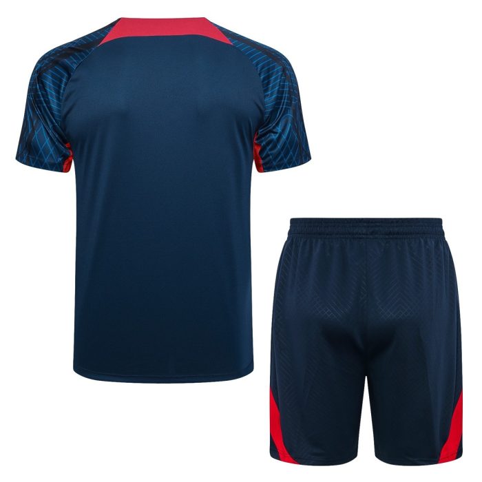 PSG 23-24 Navy Blue Short Sleeve Training Suit - 图片 3