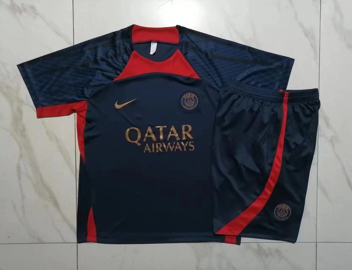 PSG 23-24 Navy Blue Short Sleeve Training Suit - 图片 9