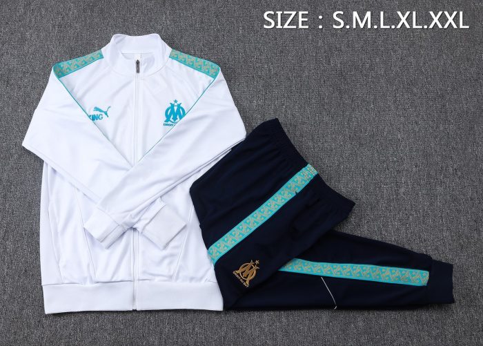 Olympique de Marseille 25/26 Long Sleeve Training Suit White - 图片 2