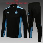 Olympique de Marseille 21-22 Half-Zip Jacket Black Kids