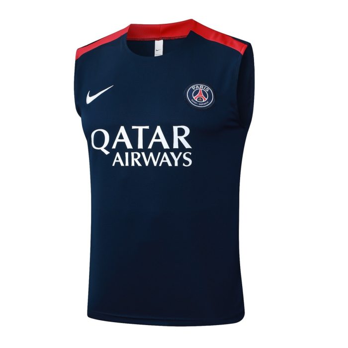 Paris Saint-Germain Blue Training Vest with Red Shoulders - 图片 8