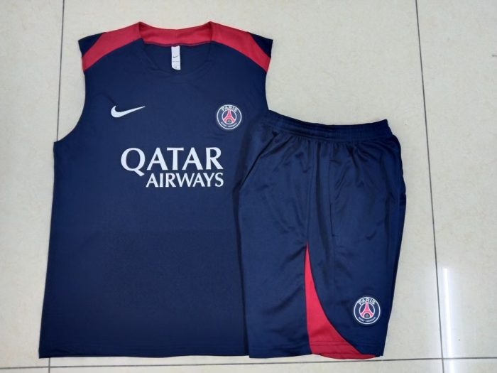 Paris Saint-Germain Blue Training Vest with Red Shoulders - 图片 9
