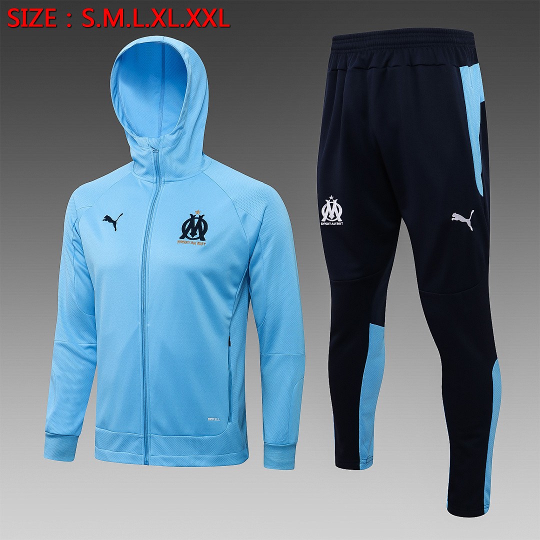 Olympique de Marseille 21/22 Light Blue Long Zip Jacket