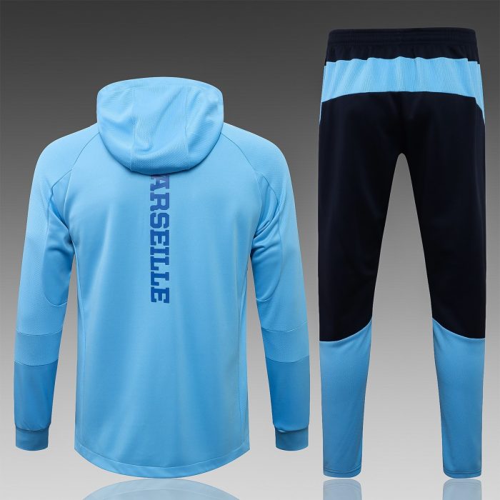 Olympique de Marseille 21/22 Light Blue Long Zip Jacket - 图片 7