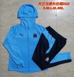 Olympique de Marseille 21/22 Light Blue Long Zip Jacket - 图片 8