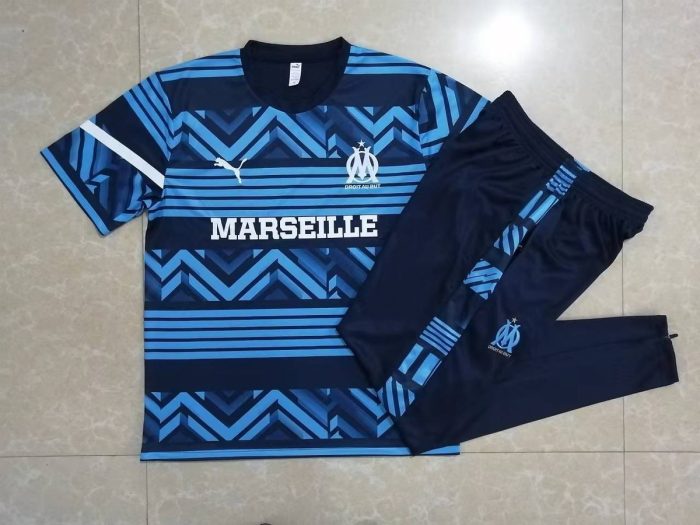 Olympique de Marseille 22/23 Short Sleeve Full Body Spray Blue - 图片 9