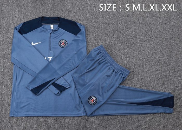 PSG 25/26 Season Gray Half-Zip Jacket - 图片 2