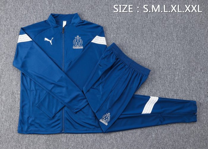 Olympique de Marseille 22/23 Long Sleeve Training Suit in Blue - 图片 2