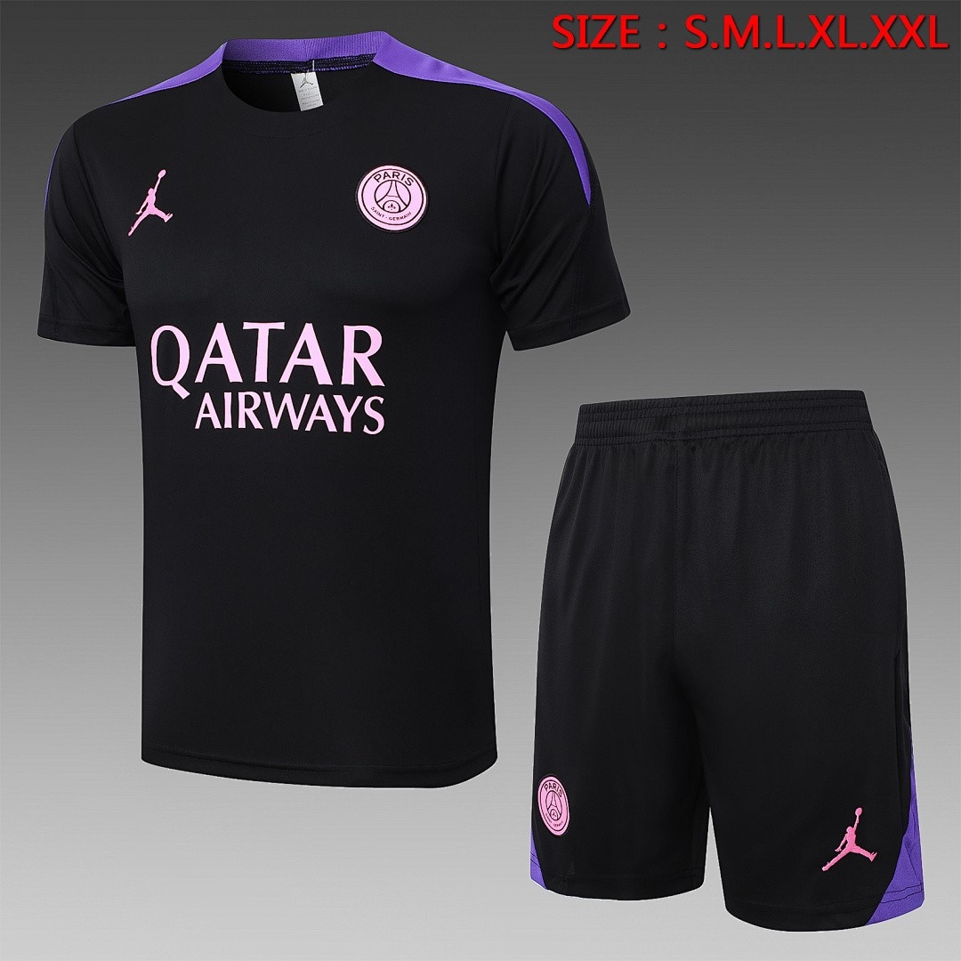 PSG 24/25 Jordan Black Short Sleeve T-Shirt