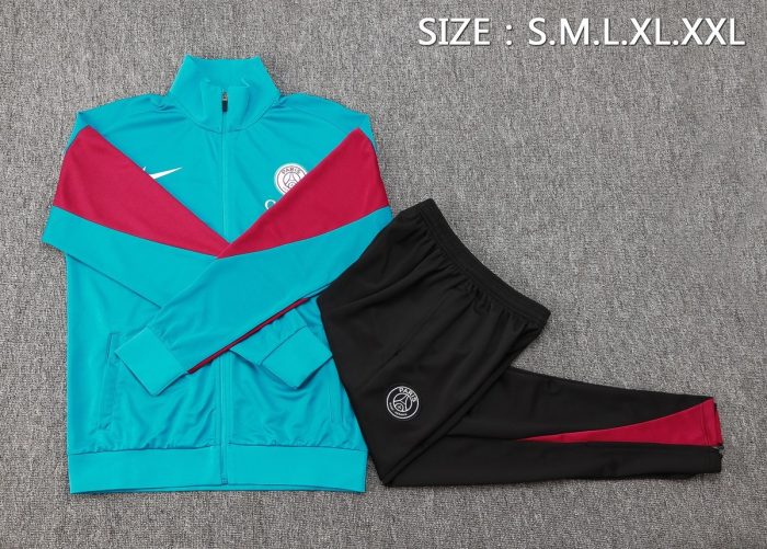 PSG 24/25 Long Zipper Jacket Lake Blue - 图片 2