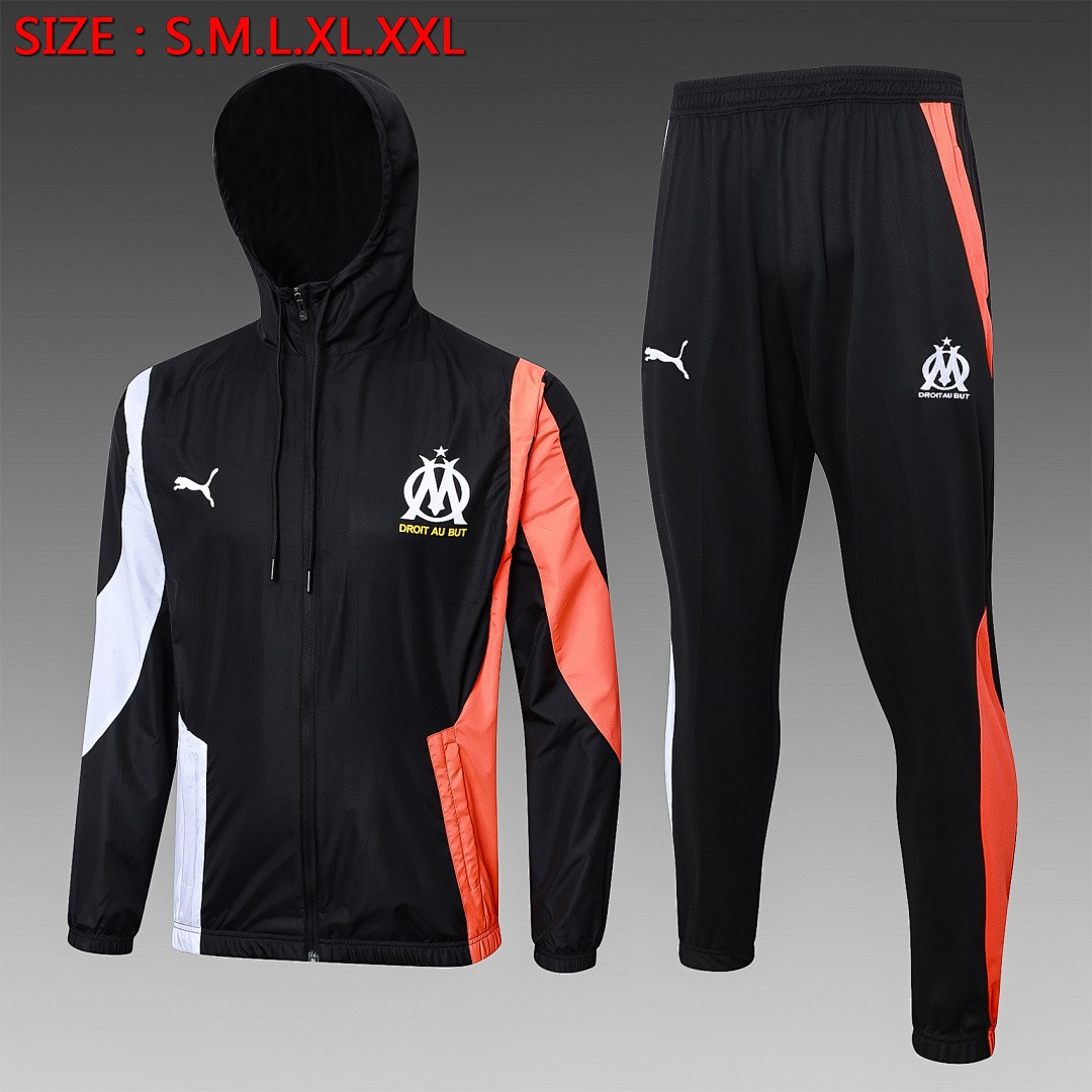 Olympique de Marseille 23-24 Black Windbreaker