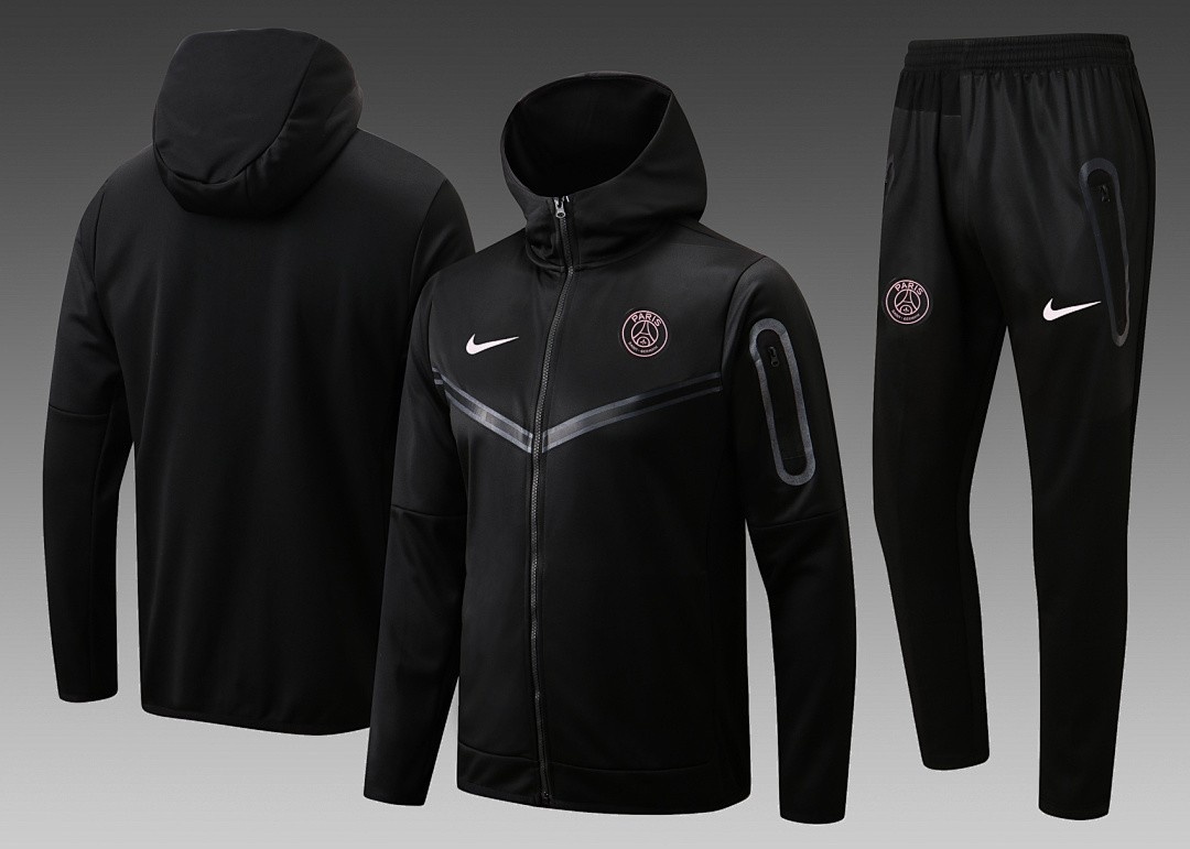 Nike Paris Saint-Germain 22/23 Black Long Zip Jacket with Hood