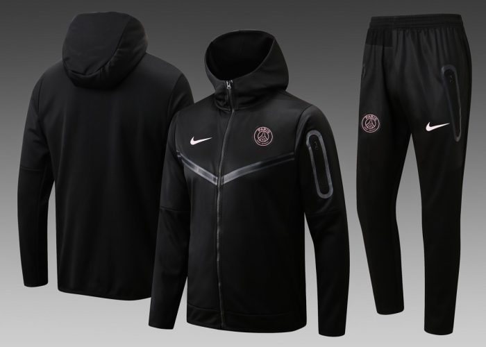 Nike Paris Saint-Germain 22/23 Black Long Zip Jacket with Hood - 图片 8