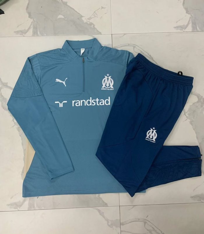 Olympique de Marseille 24-25 Player Version Half-Zip Jacket Blue Lake Blue - 图片 9
