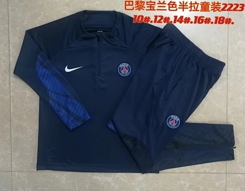 PSG 22/23 Half-Zip Jacket Kids Blue