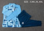 Olympique de Marseille 24-25 Half-Zip Light Blue Splatter Player Version - 图片 2
