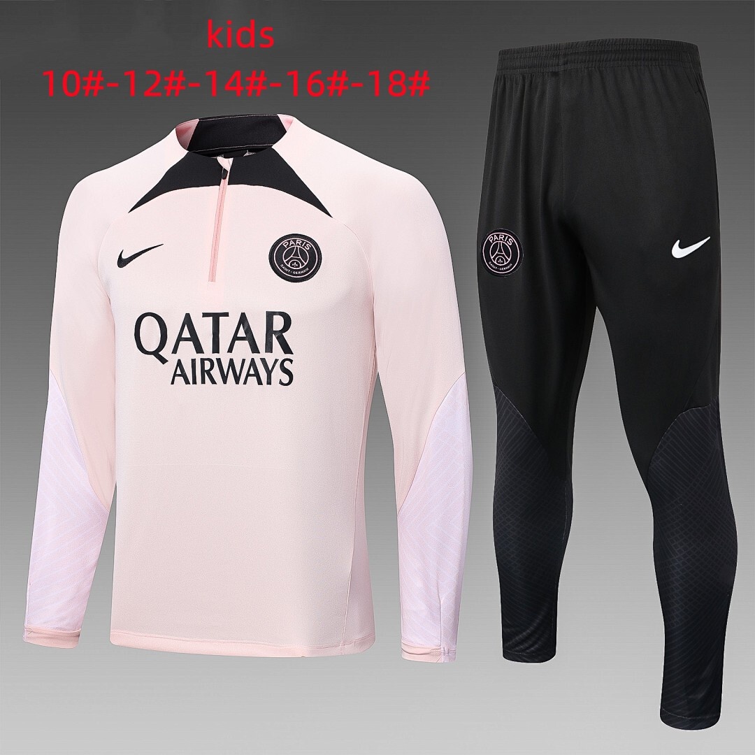 JER-6918_1 PSG 22-23 Pink Half-Zip Jacket Kids - 图片 1