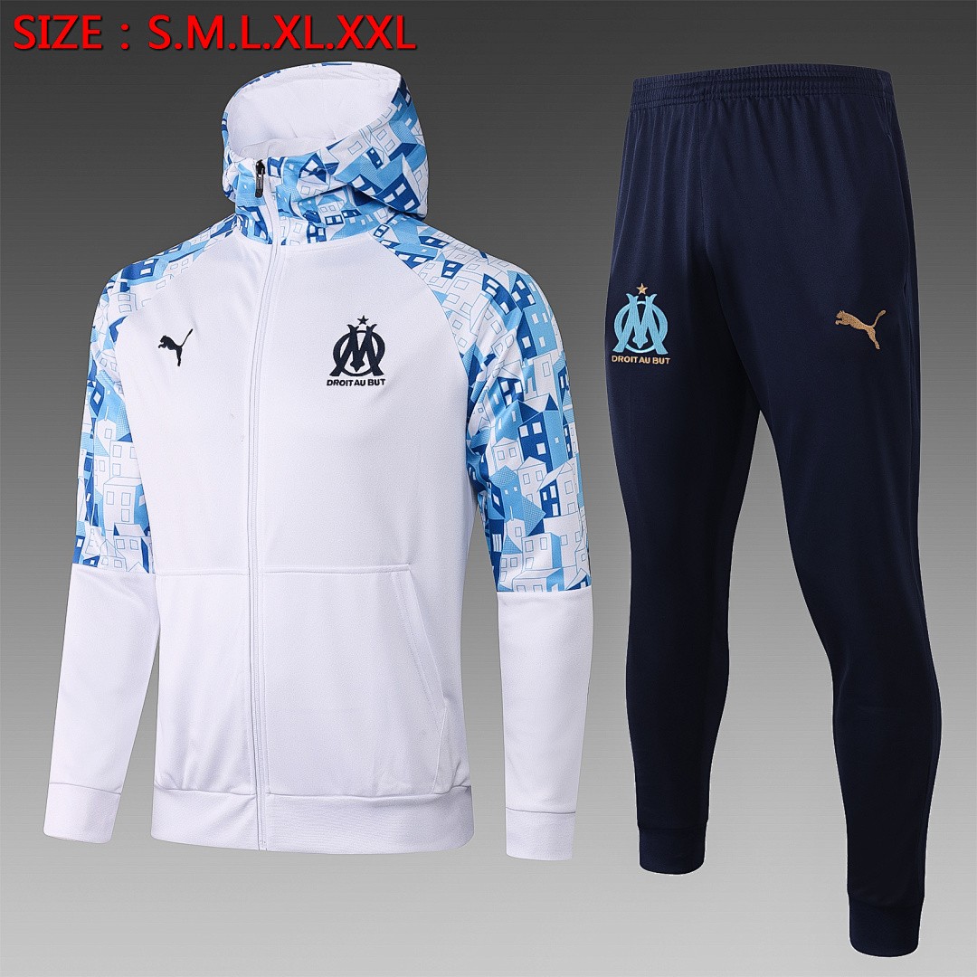 Olympique de Marseille 2021 Long Zip Jacket White