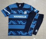 Olympique de Marseille 22/23 Training Short Sleeve Set in Royal Blue with Printed Logo - 图片 9