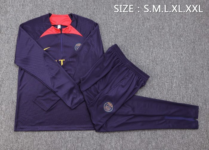 PSG 23-24 Half-Zip Jacket Dark Purple - 图片 2