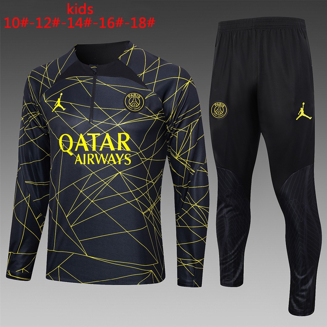 PSG Black Kids' Half-Zip Jacket