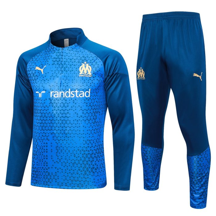 Olympique de Marseille 23-24 Half Zip Jacket Blue - 图片 8
