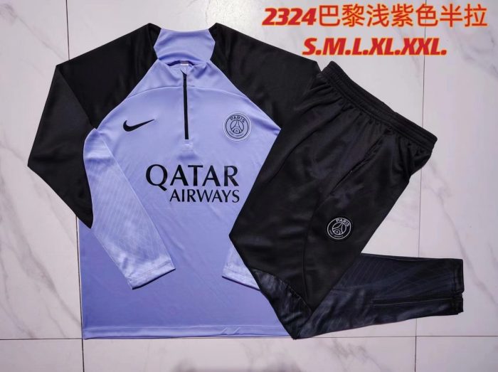 PSG 23-24 Half-Zip Jacket Light Purple - 图片 9