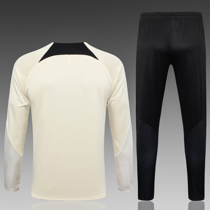 PSG 23-24 Jordan Half-Zip Jacket Beige - 图片 6