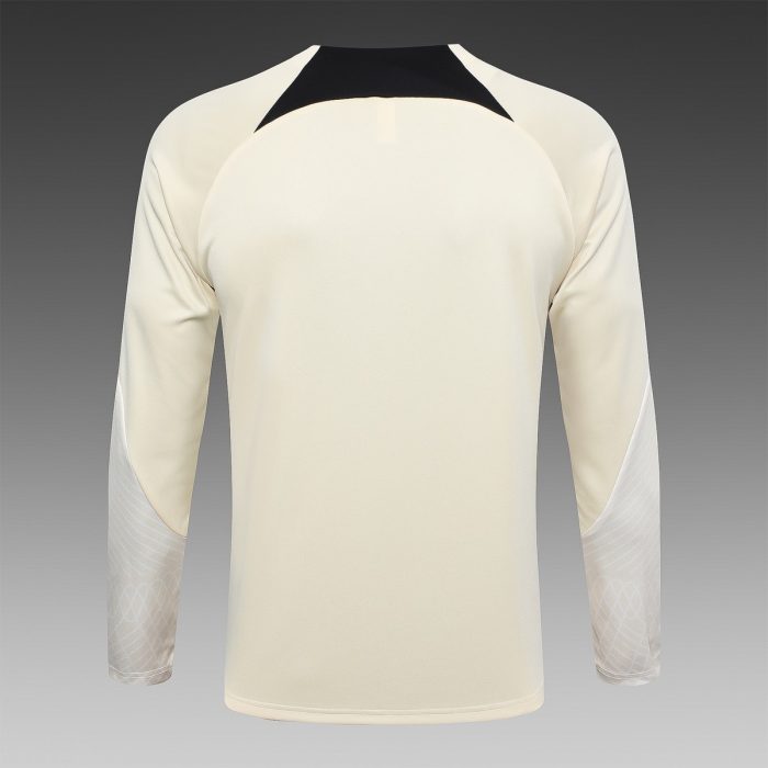 PSG 23-24 Jordan Half-Zip Jacket Beige - 图片 7