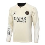 PSG 23-24 Jordan Half-Zip Jacket Beige - 图片 8