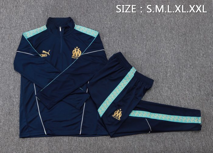 Olympique de Marseille 2025/26 Half Zip Jacket - Blue - 图片 2