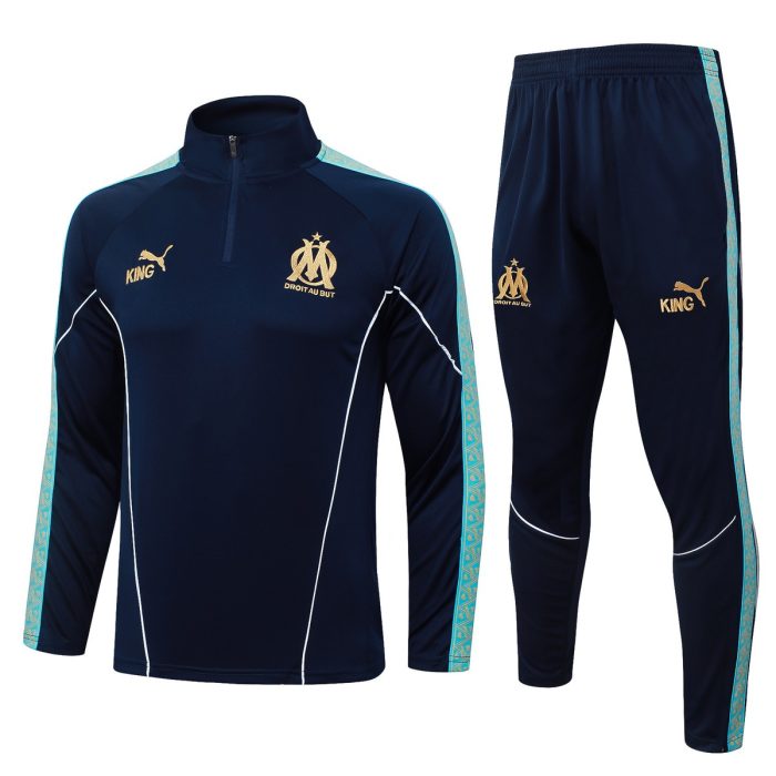 Olympique de Marseille 2025/26 Half Zip Jacket - Blue - 图片 8