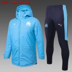Olympique de Marseille 2021 Light Blue Cotton Jacket - 图片 2