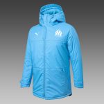 Olympique de Marseille 2021 Light Blue Cotton Jacket - 图片 3