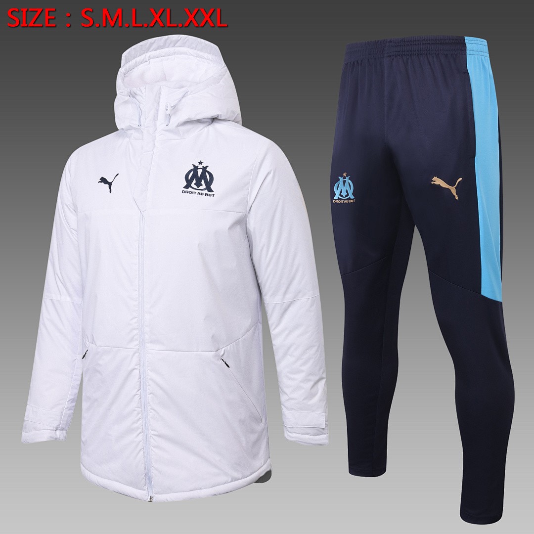 2021 Olympique de Marseille White Cotton Jacket